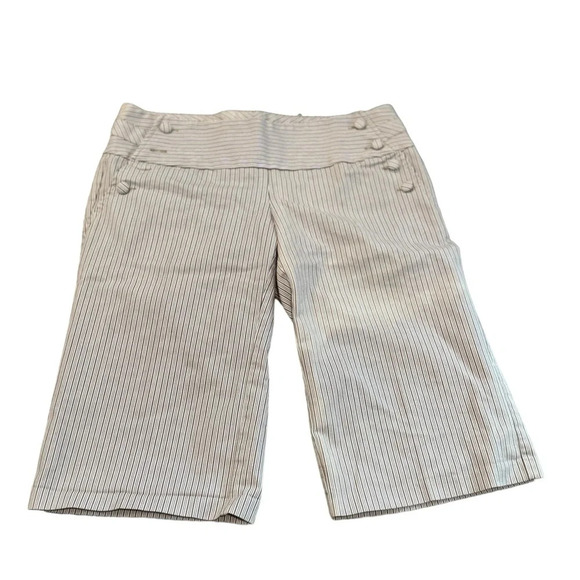 Fresh wear striped Bermuda shorts white and brown sz 3 - Picture 1 of 7